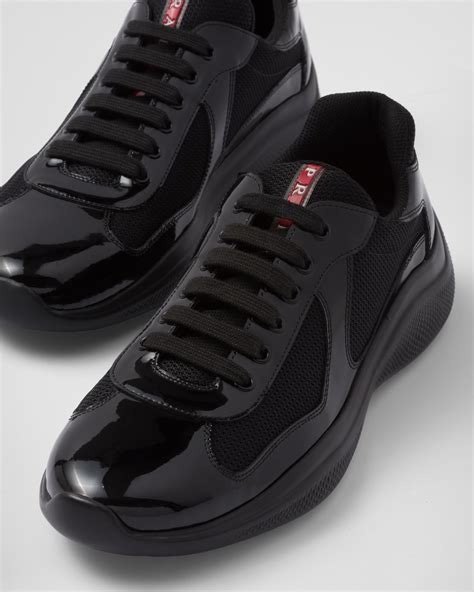 cheap black prada sneakers|prada leather sneakers women's.